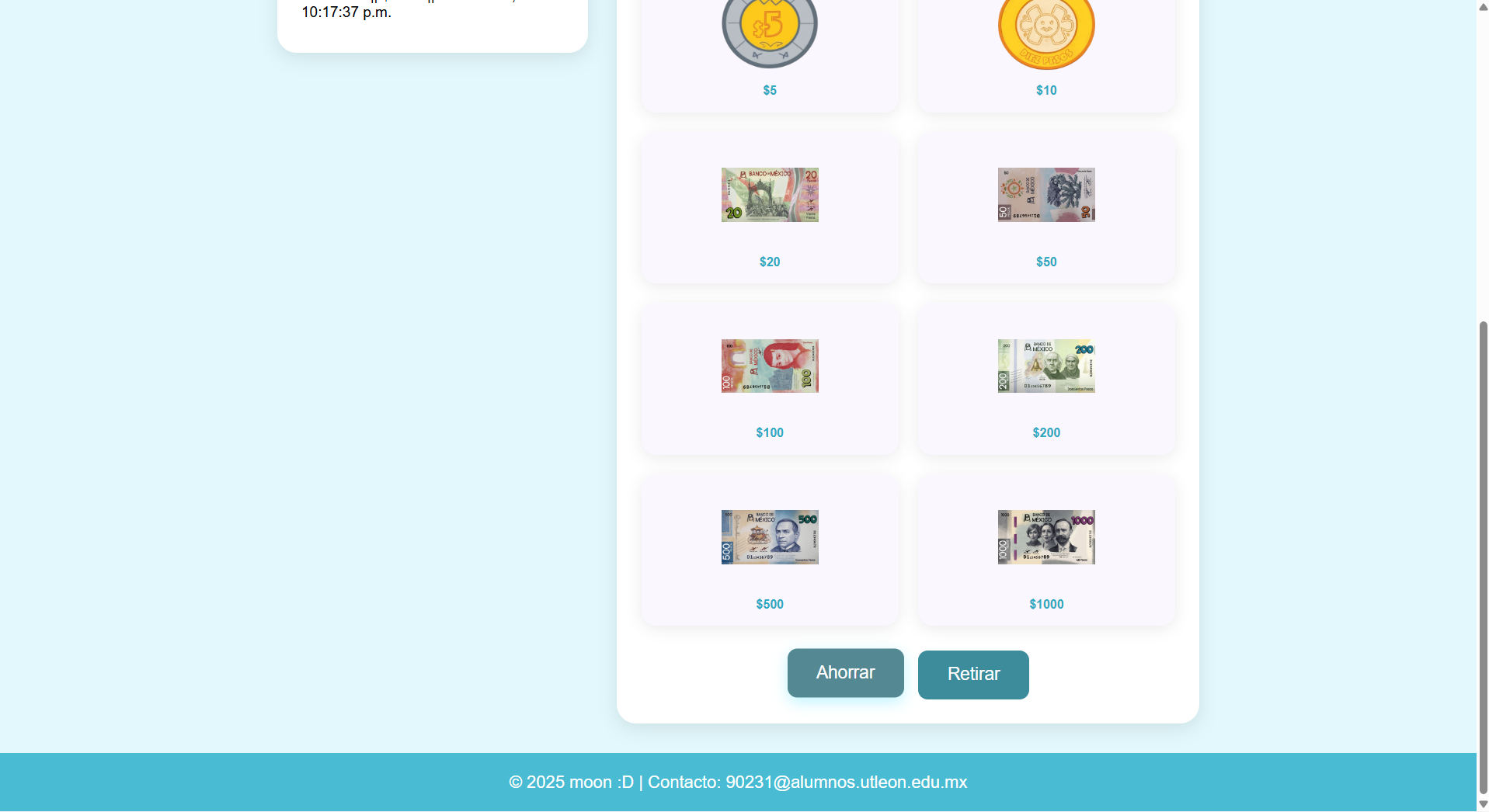 Vista de Bank Simulator